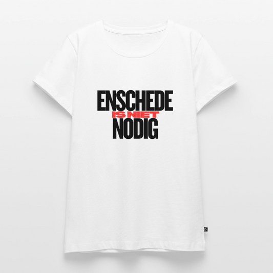 Shirt 'Enschede is niet nodig' | Zwart | Women - wit