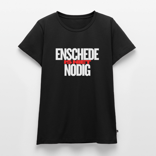 Shirt 'Enschede is niet nodig' | Wit | Women - zwart