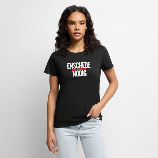 Shirt 'Enschede is niet nodig' | Wit | Women - zwart